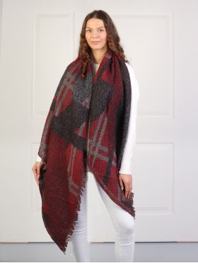 Asymmetrical Abstract Patterned Scarf 